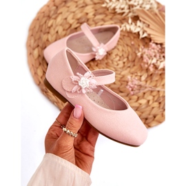 Miss Balerini cu sclipici pentru copii cu inchidere Velcro, roz 1 Miss Balerini cu sclipici pentru copii cu inchidere Velcro, roz 1