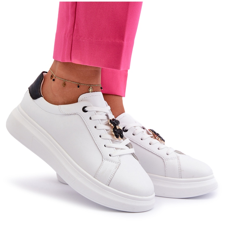 Vinceza Pantofi De Damă Piele Cu Ursuleț, Alb Mirven 4