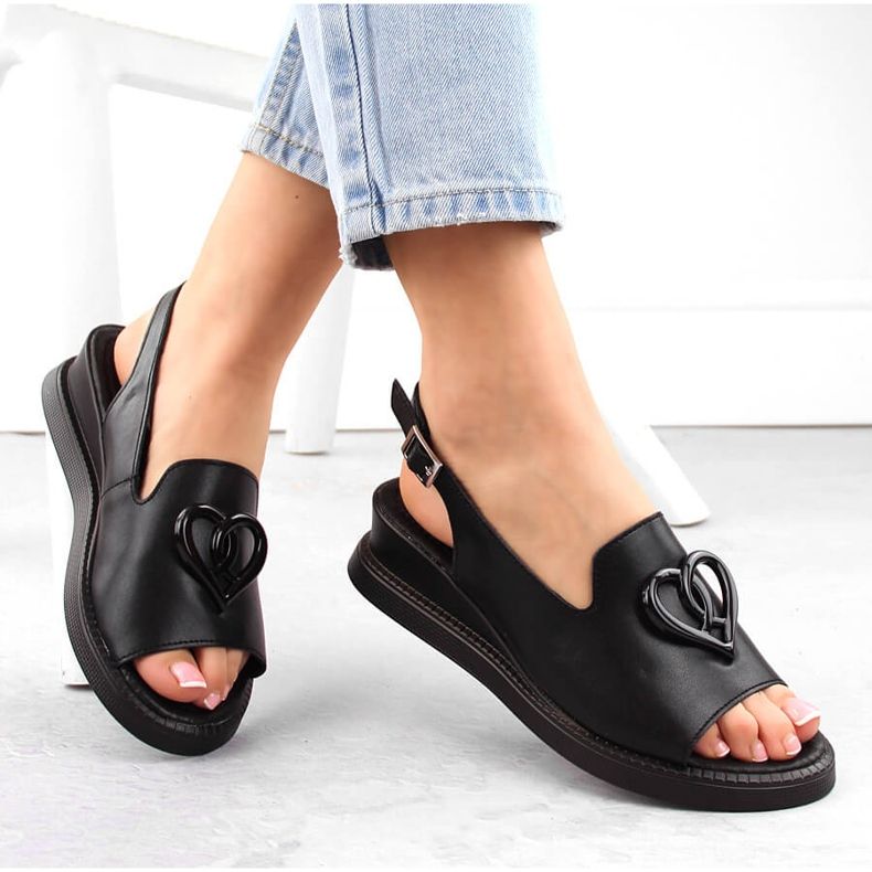 Sandale pane dama piele neagra Filippo DS6069 negru 1