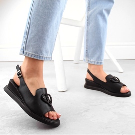 Sandale pane dama piele neagra Filippo DS6069 negru 2