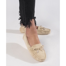 Mocasini confortabili de dama de piele intoarsa bej 2 Mocasini confortabili de dama de piele intoarsa bej 2