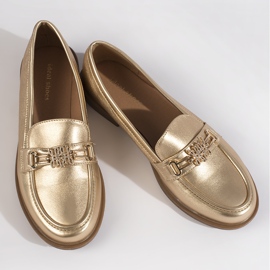 Mocasini eleganti de dama aurii de aur 1