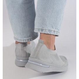 Pantofi sport slip-on gri 2