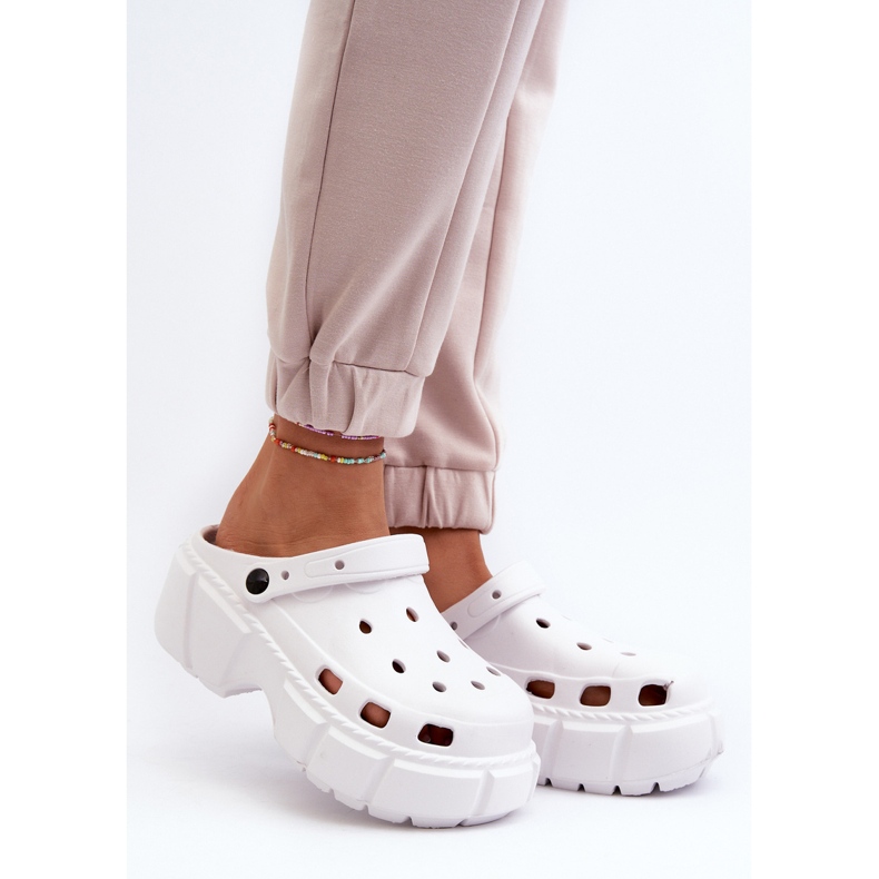 Flip-flops de damă cu spumă pe o talpă masivă, alb Witima 2 Flip-flops de damă cu spumă pe o talpă masivă, alb Witima 2