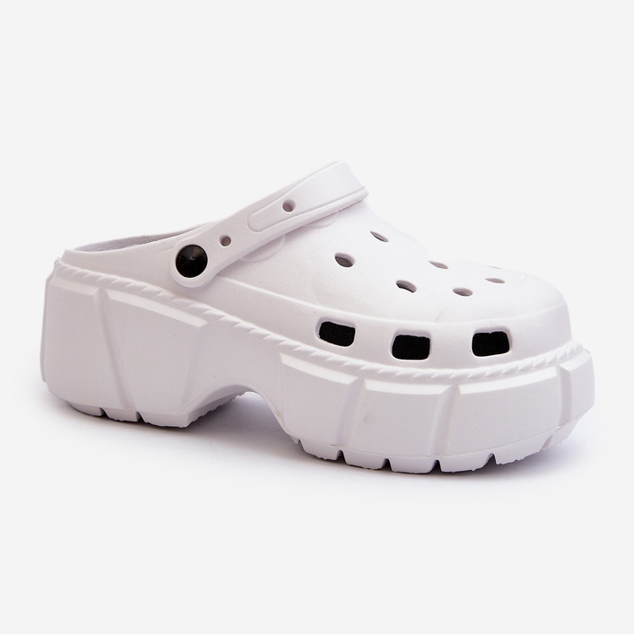 Flip-flops de damă cu spumă pe o talpă masivă, alb Witima 1 Flip-flops de damă cu spumă pe o talpă masivă, alb Witima 1