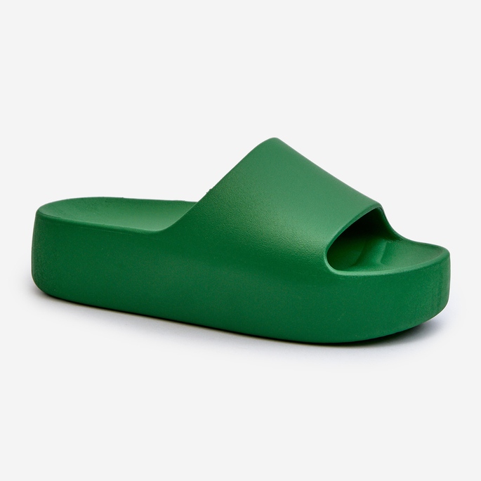 Flip-flops de damă cu talpă groasă, verde Oreithano 1