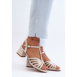 Sandale de damă cu toc înalt Sergio Leone SK880 Pearl alb 2