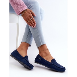 Mocasini din piele ecologică de damă, bleumarin Amrutia albastru 1