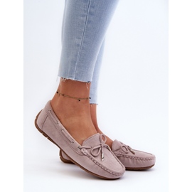 Mocasini de damă din piele intoarsa violet Si Passione 2