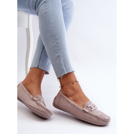 Mocasini la modă de damă din piele intoarsa Violet Rabell 1