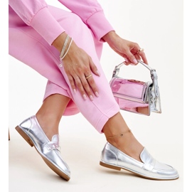 Mocasini clasici argintii Nasia 1