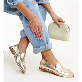 Mocasini clasici Nasia aurii de aur 1