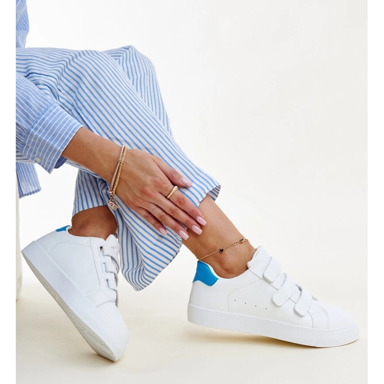 Adidași cu velcro alb și albastru de la Samala 1