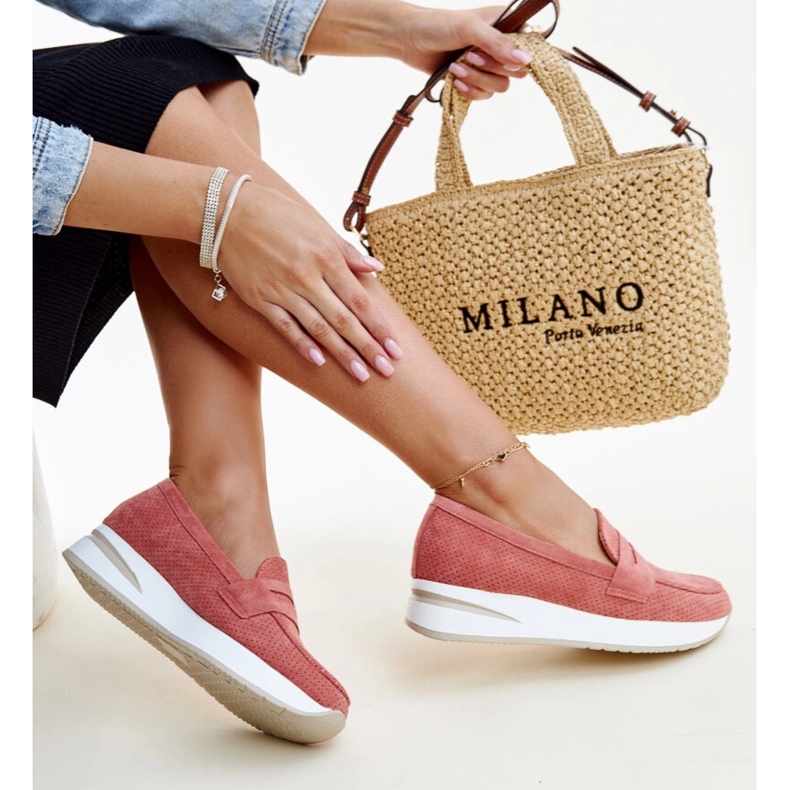 Pantofi Muna perforati roz 1