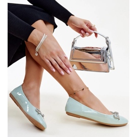 Balerini verzi lacuiti cu fundita decorativa de la Totani verde 1