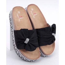 Flip-flops din plută cu talpă colorată Servoz Black negru 1