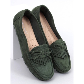 Mocasini Mouton Olive din piele intoarsa verde 1