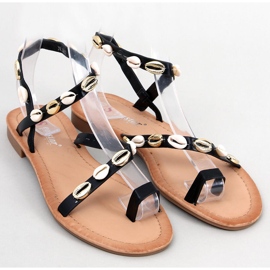 Șlapi Augello Black cu scoici negru 1 Șlapi Augello Black cu scoici negru 1