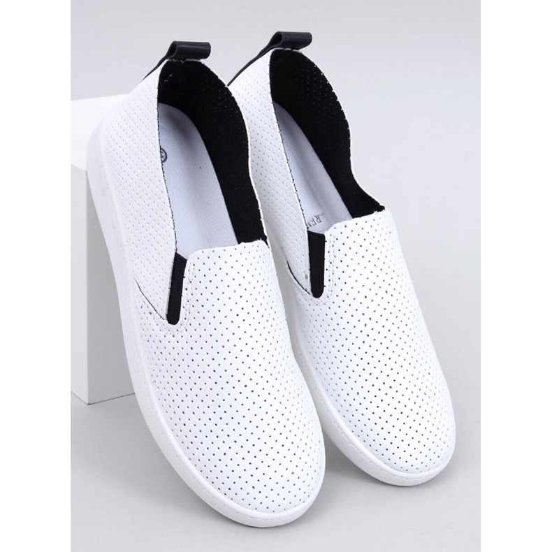 Adidasi Jousse ALB/NEGRI cu slip-on 1