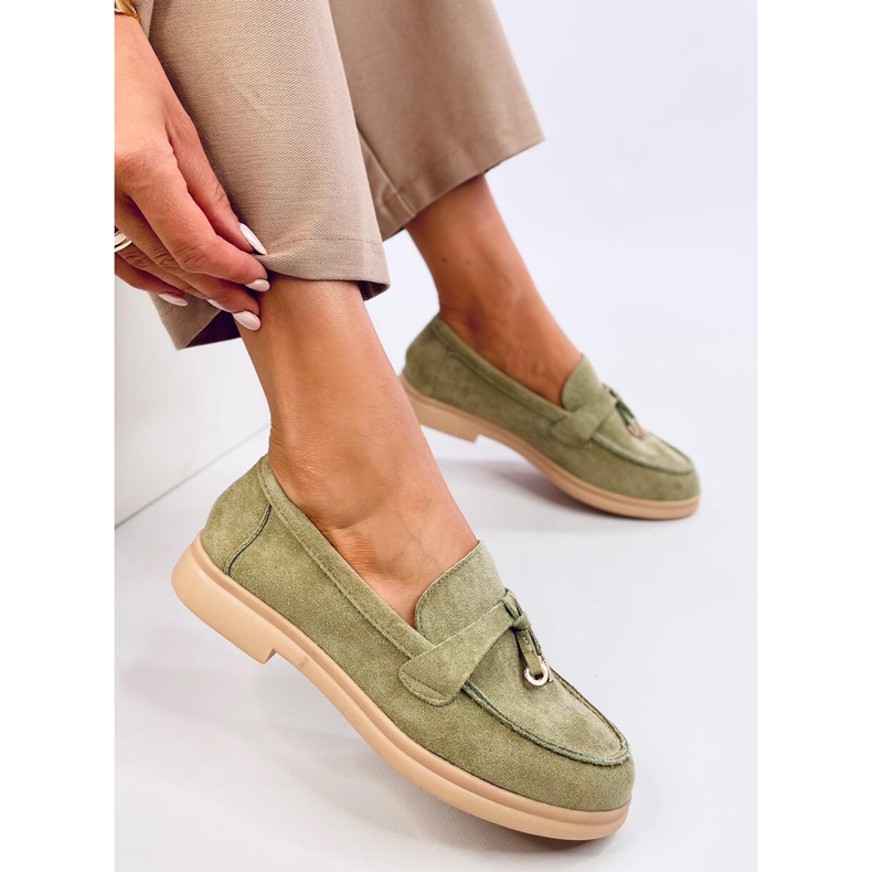 Mocasini din piele intoarsa de la Ottavia Green verde 1