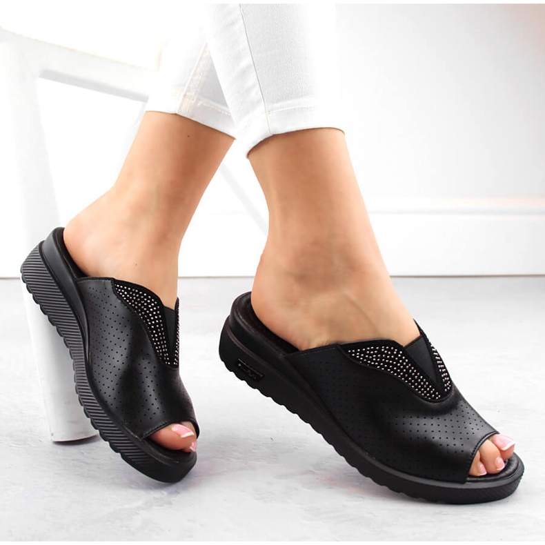 Sandale pane dama piele neagra Filippo DK6146 negru 1