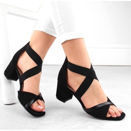 Sandale de dama cu toc inalt cu benzi elastice, negre Filippo DS6262 negru 1 Sandale de dama cu toc inalt cu benzi elastice, negre Filippo DS6262 negru 1