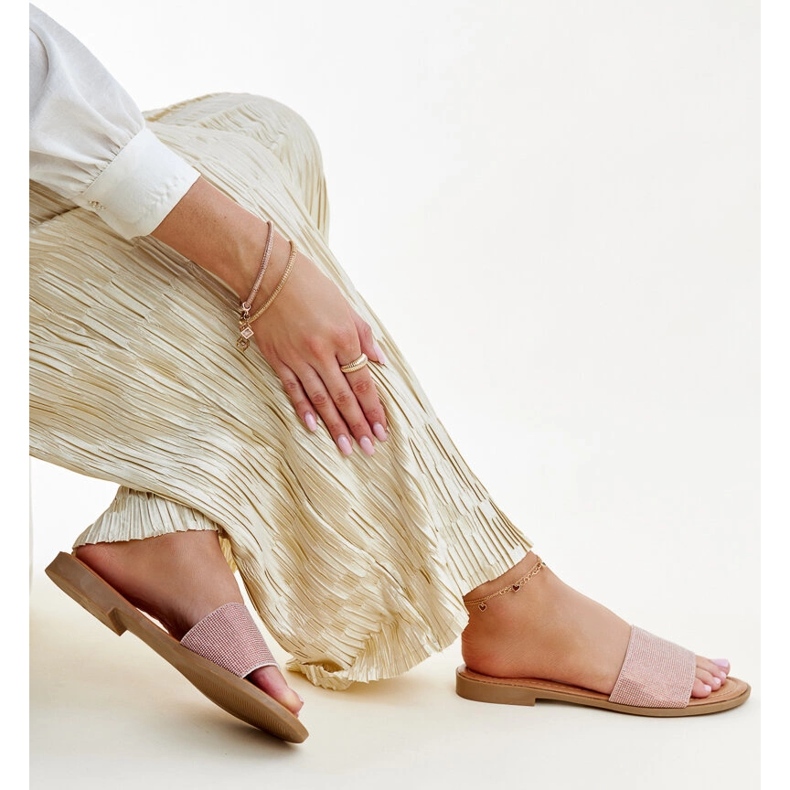 Șlapi Anilsa roz strălucitori 1