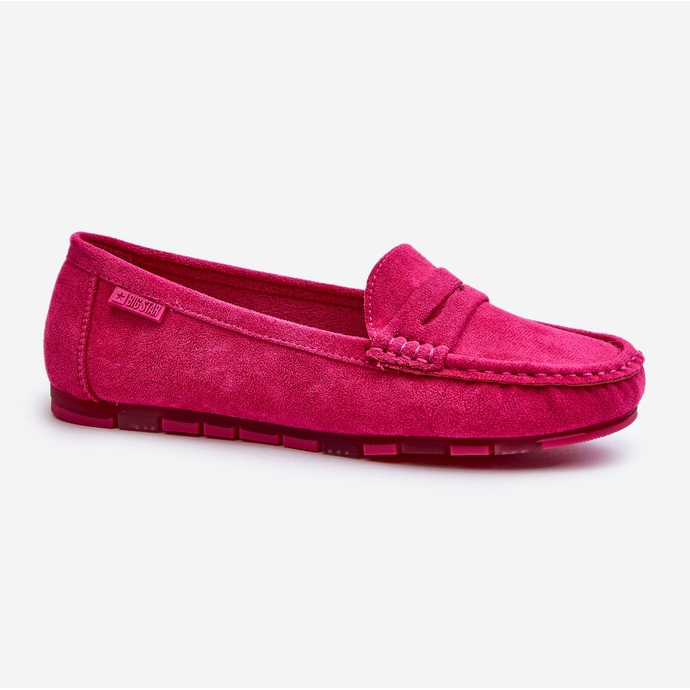 Mocasini din piele ecologică pentru damă Big Star NN274934 Sistem cu spumă cu memorie fucsia roz 2