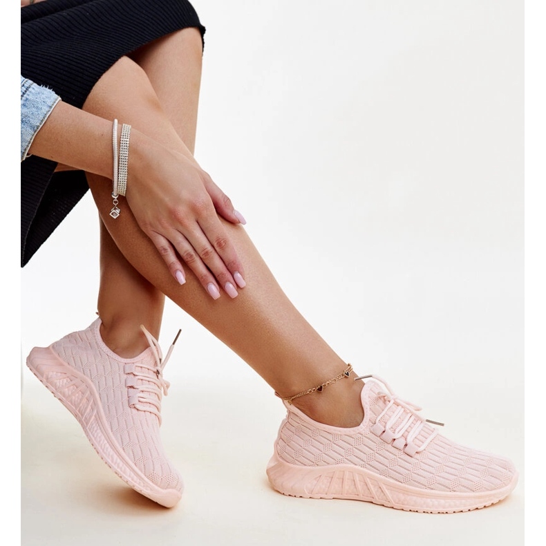 Tenisi roz din material textil Milena 1 Tenisi roz din material textil Milena 1