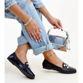 Mocasini negri cu cataramă Mali din zirconiu negru 1