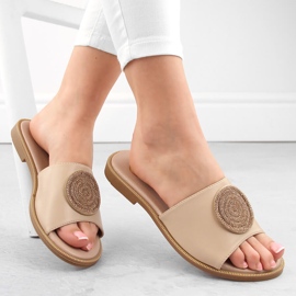 Papuci de dama bej cu zirconi Filippo DP6217 1 Papuci de dama bej cu zirconi Filippo DP6217 1