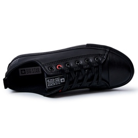 Tenisi din piele pentru bărbați Big Star JJ174005 negri negru 2