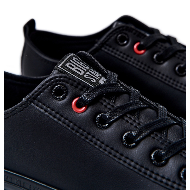 Tenisi din piele pentru bărbați Big Star JJ174005 negri negru 4