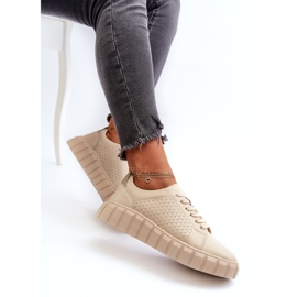 Evento Pantofi de damă din piele pe platforma Eselmarie bej 6