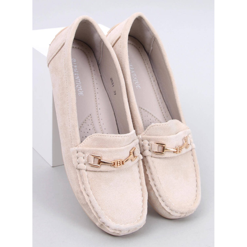 Mocasini dama din piele intoarsa Sourd Beige bej 1
