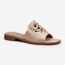 Slapi Damă Strălucitoare Cu Decorații S.Barski KV27-063 Aur de aur 1