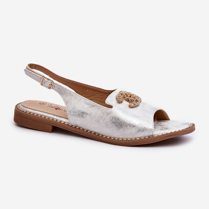 Sandale Dama Cu Decorat S.Barski KV27-049 Argintiu 1