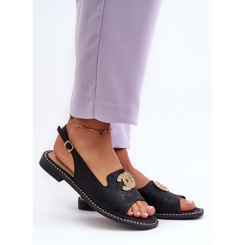 Sandale Dama Cu Decorat S.Barski KV27-049 Negru 2