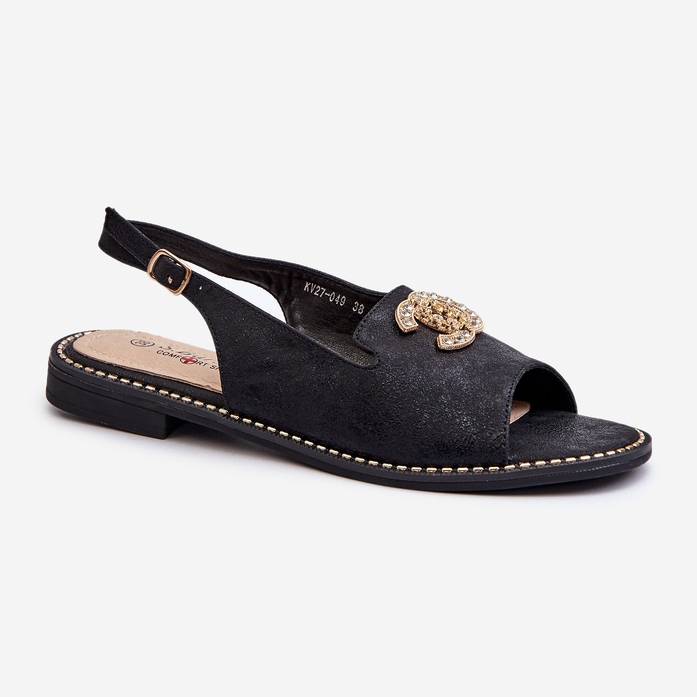 Sandale Dama Cu Decorat S.Barski KV27-049 Negru 1