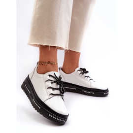 Pantofi dama patentati pe platforma alb S.Barski LR592B 3