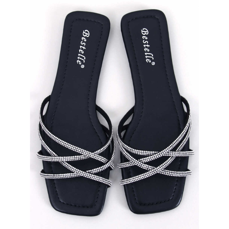 Glisoare cu strasuri negre Rexha negru 1