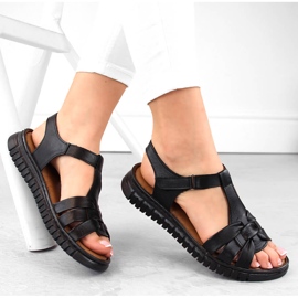 Sandale de dama din piele cu velcro, neagra Artiker 54C0812 negru 1 Sandale de dama din piele cu velcro, neagra Artiker 54C0812 negru 1
