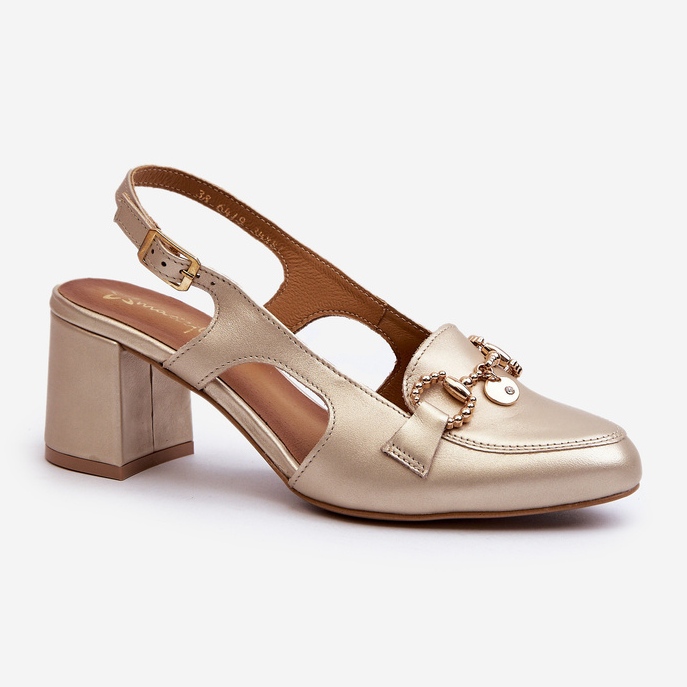 Sandale din piele cu toc înalt Maciejka 06419-25 Aur de aur 1 Sandale din piele cu toc înalt Maciejka 06419-25 Aur de aur 1