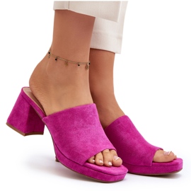 Seastar Flip Flops de damă cu toc înalt Fuchsia Bralya roz 4