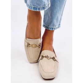 Mocasini de dama Rhona Beige cu catarama bej 1