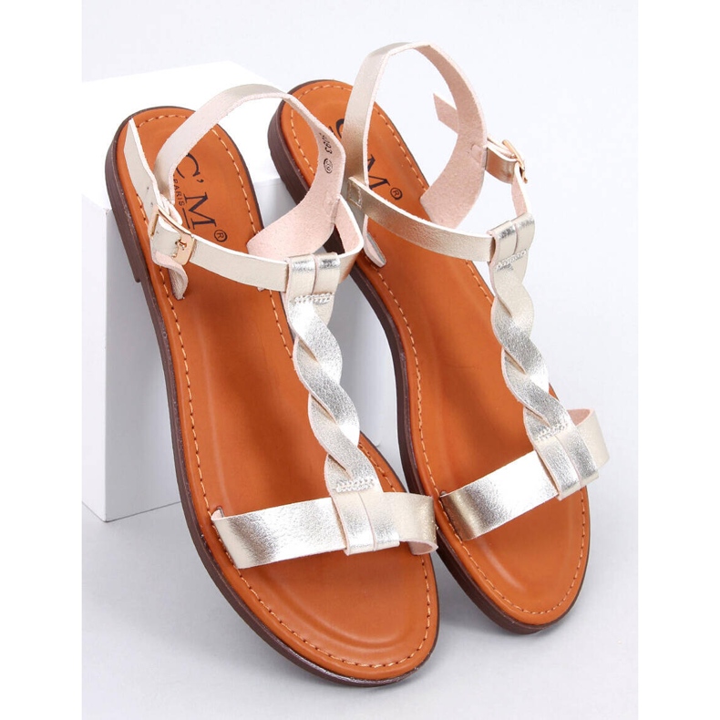 Sandale dama Pourta Gold de aur 1