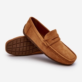 Mocasini Camel Wesley din piele intoarsa pentru barbati maro 1