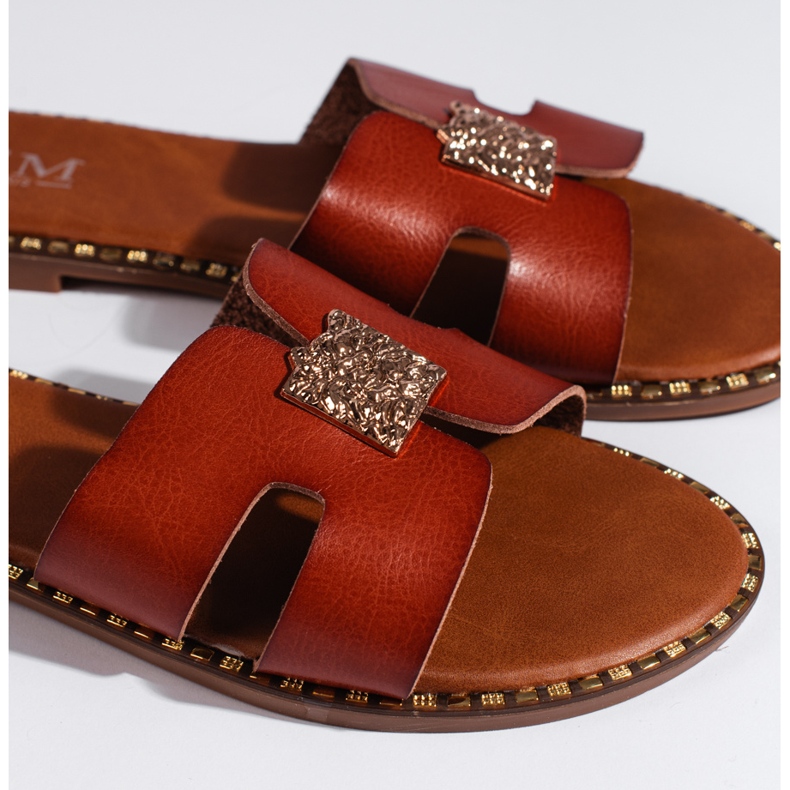 Flip-flops maro plat pentru damă 2 Flip-flops maro plat pentru damă 2