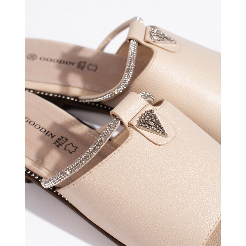 Sandale plate de damă bej 1