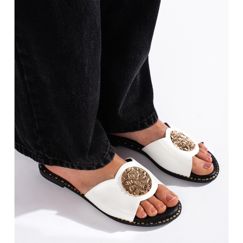 Goodin Flip-flops albi eleganti de dama 1